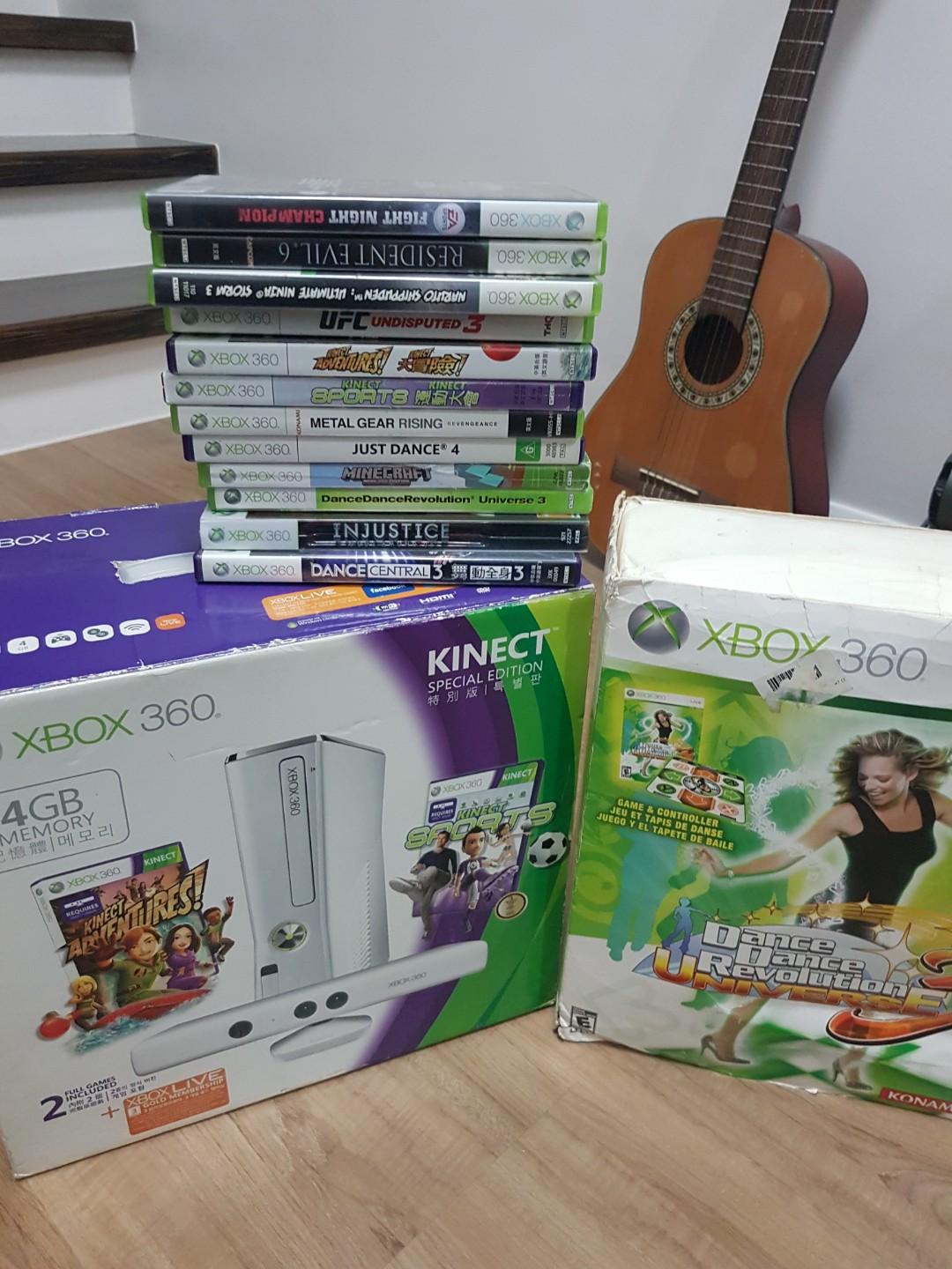 Xbox 360 Kinect With Dance Pad And Games On Carousell