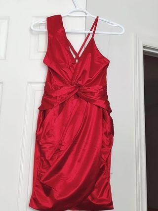 Fashion Nova Satin Red Dress
