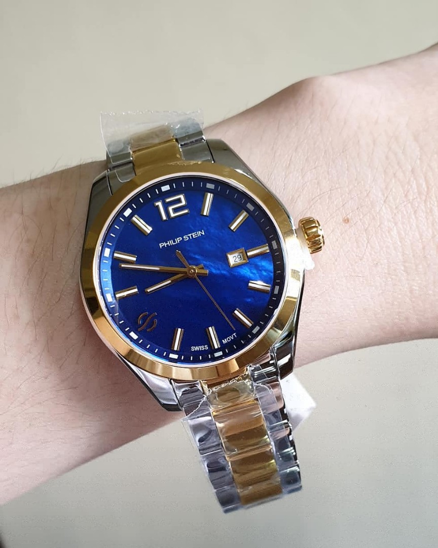 100 AUTHENTIC PHILIP STEIN Women s Traveler Blue Mother Of Pearl