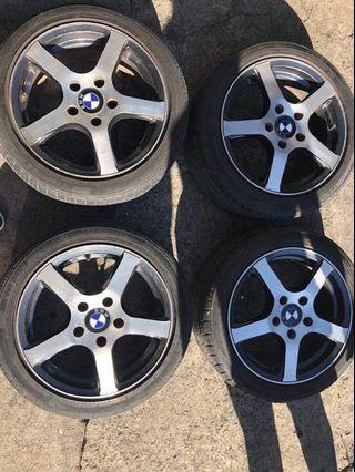 16" Bmw mags 5Holes pcd 120 used with 195 50 R16 Westlake tires used