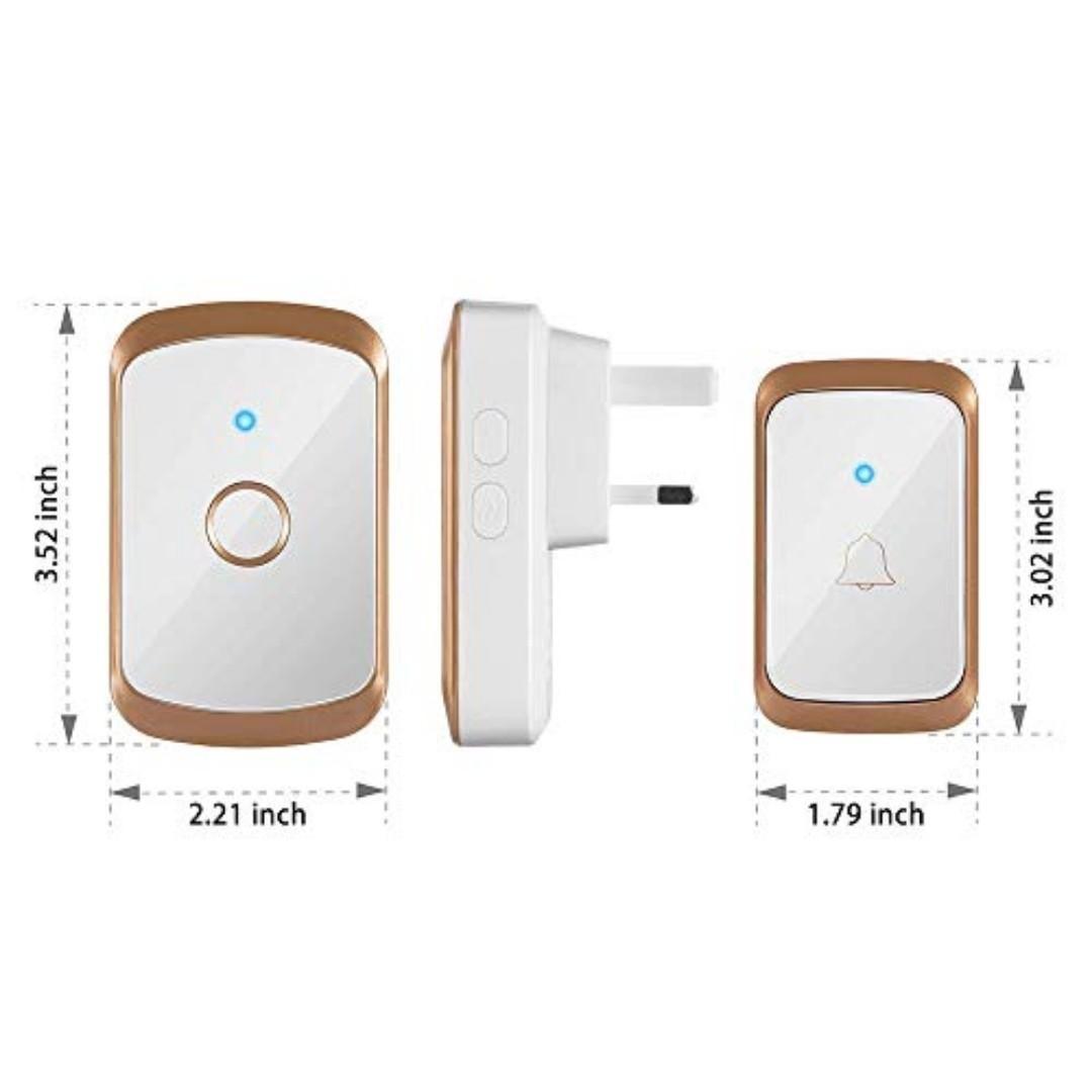 2081 Modohe Wireless Doorbell Twin Plug in Cordless Door Chime
