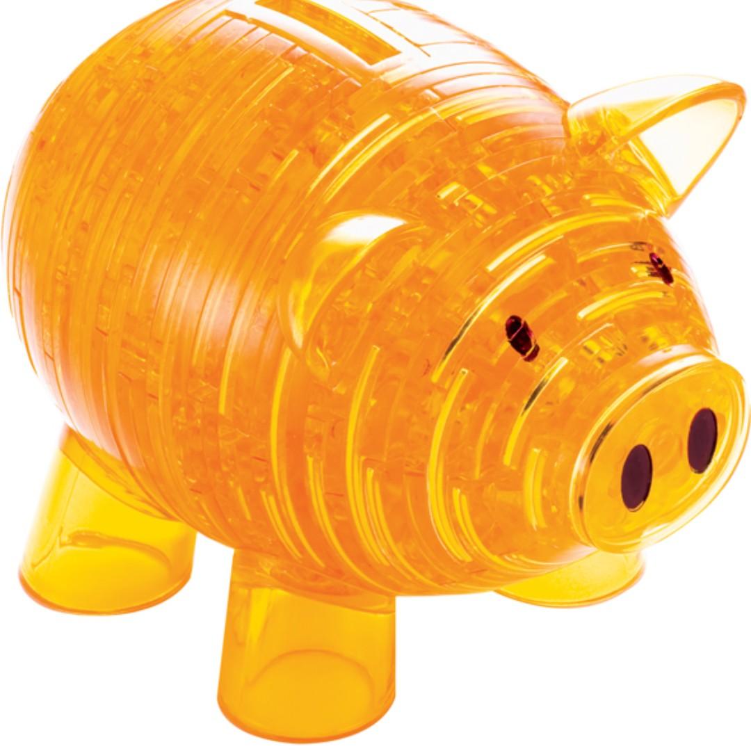 Playnlearn Piggybank Jigsaw 3d Crystal Puzzle Gold Piggy Bank