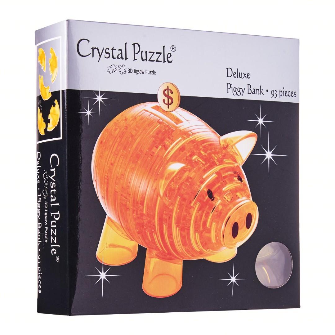 Playnlearn Piggybank Jigsaw 3d Crystal Puzzle Gold Piggy Bank