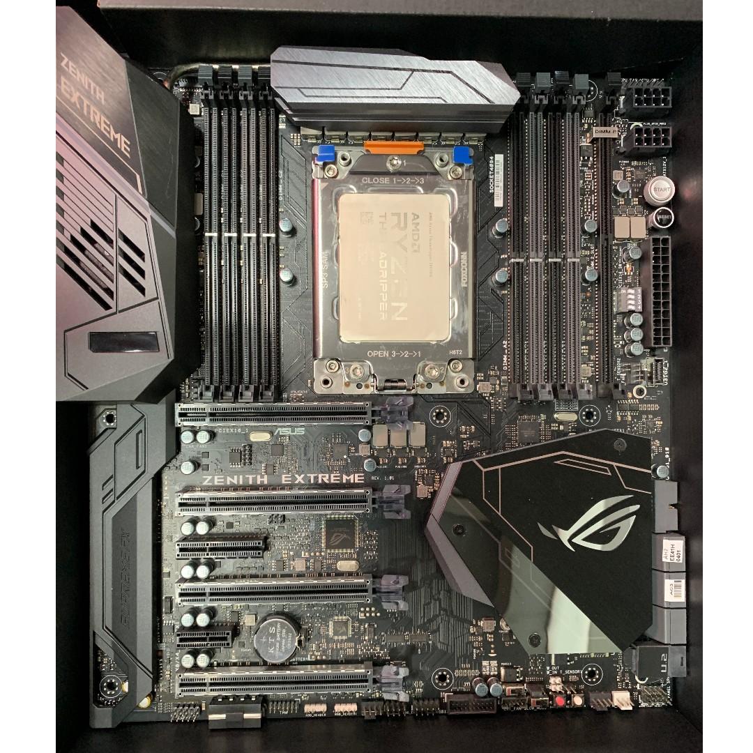 2990wx Asus Zenith Extreme Amd Treadripper 2990wx Asus X399 Rog Zenith Extreme Crucial 64gb Ram Electronics Computer Parts Accessories On Carousell