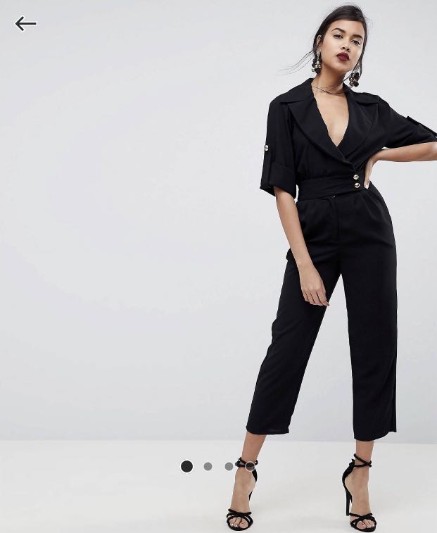 Black tuxedo jumpsuit uk deals