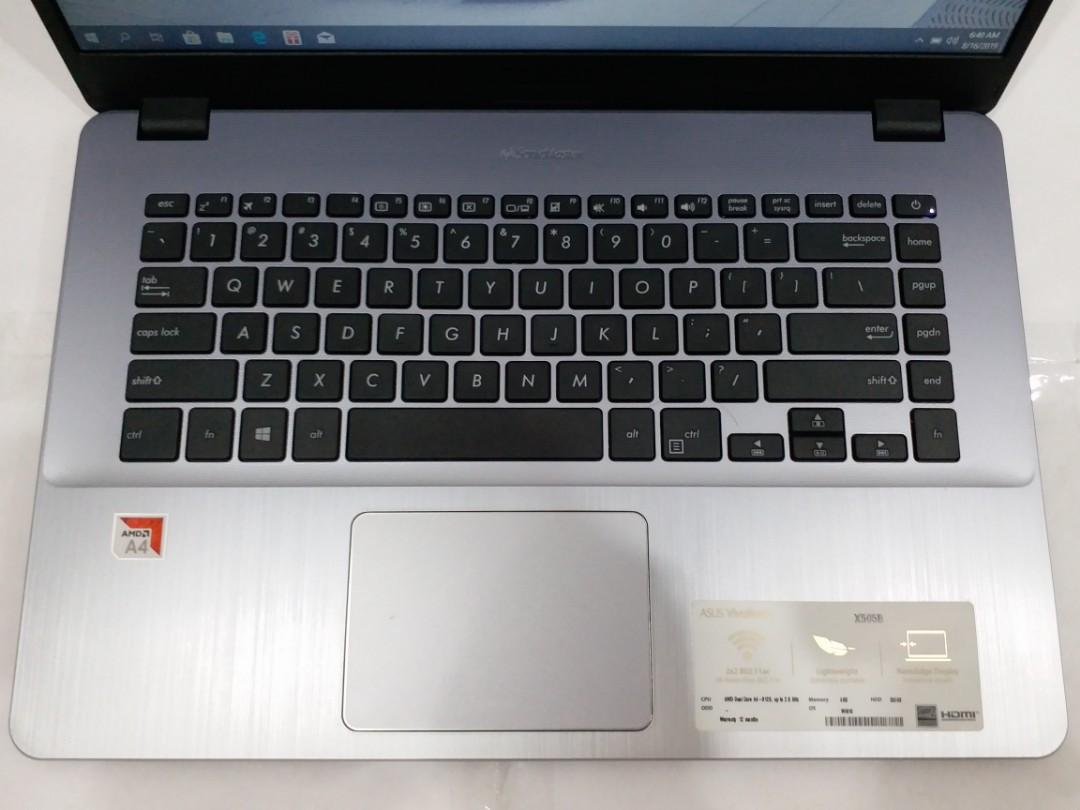 ASUS VIVOBOOK X505B A49125 2.3GHz, 4GB DDR4 Ram, 500GB HDD + 120GB