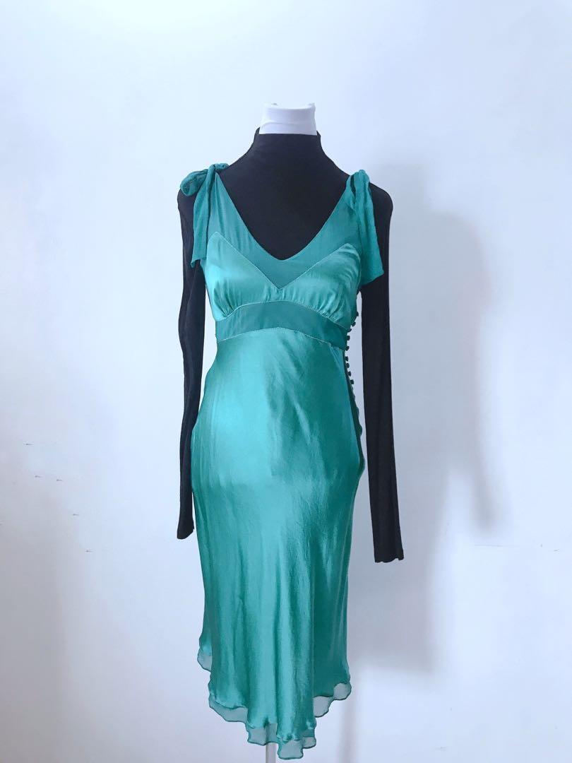 bcbgmaxazria emerald green dress