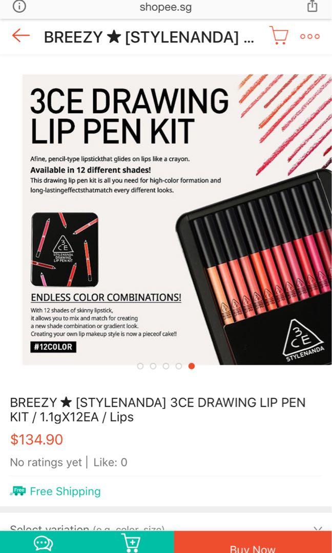Bn 3ce Stylenanda Drawing Lip Pen Kit Health Beauty Makeup On Carousell