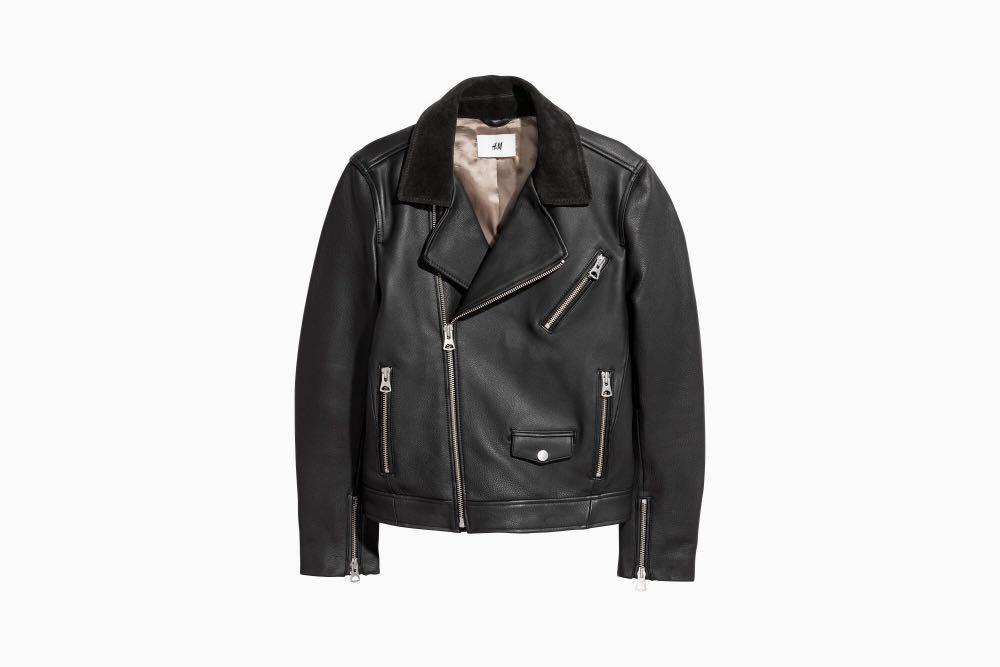 H&m edition leather biker jacket store