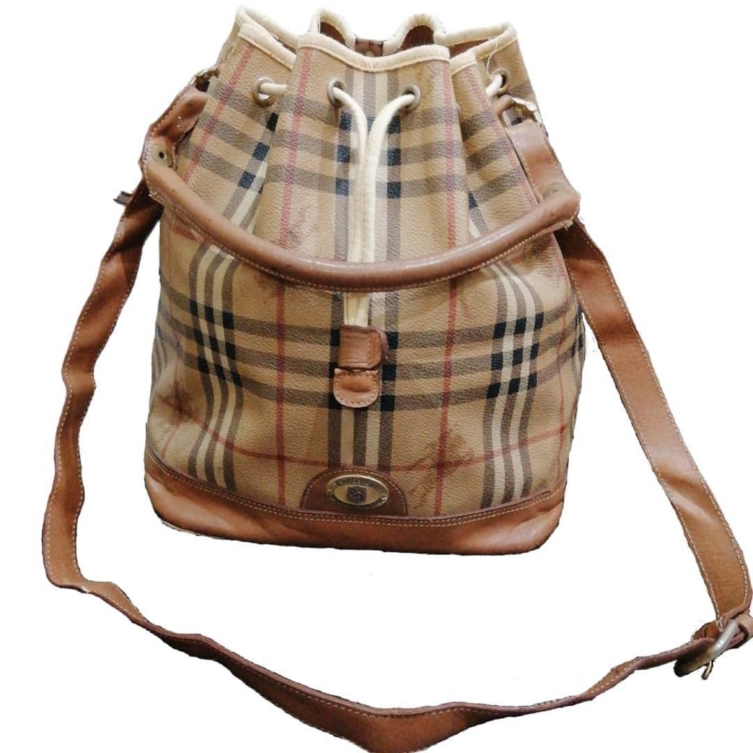Burberry vintage drawstring bag hotsell