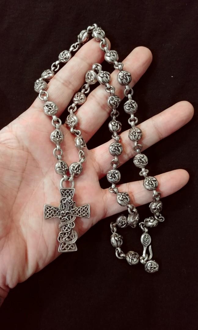 Gothic Rosary Necklace Gothic Prayer Beads, Pentagram Necklace, Beaded Trad  Goth Necklace, Gothic Cross Necklace - Etsy