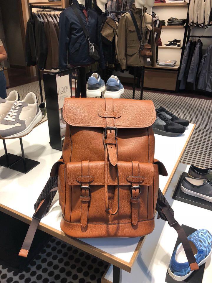 Coach Mens Hudson Backpack Saddle Leather F36811