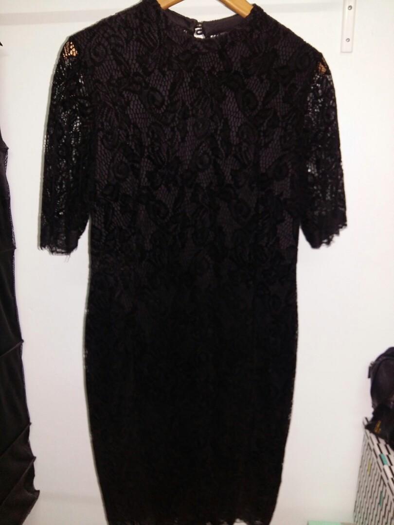 dorothy perkins black lace dress