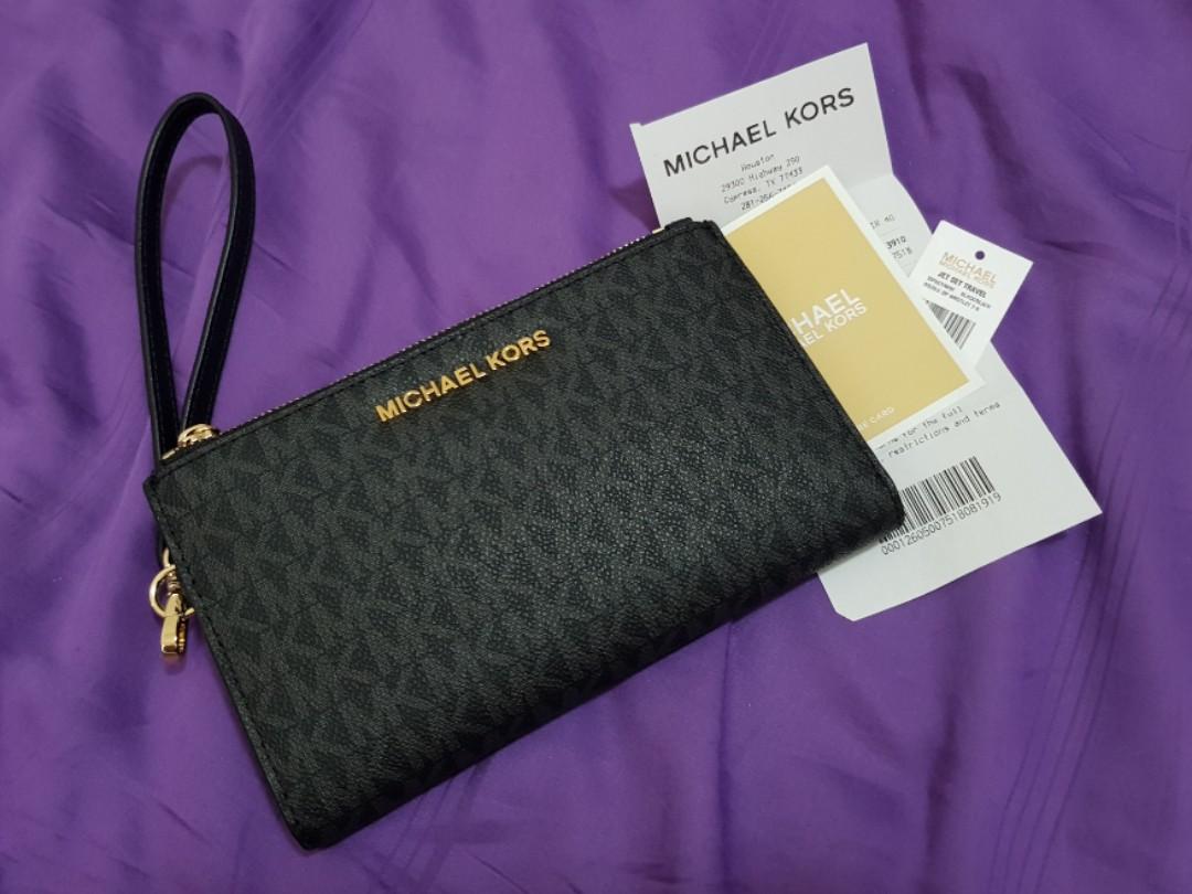 michael kors jet set wallet purple