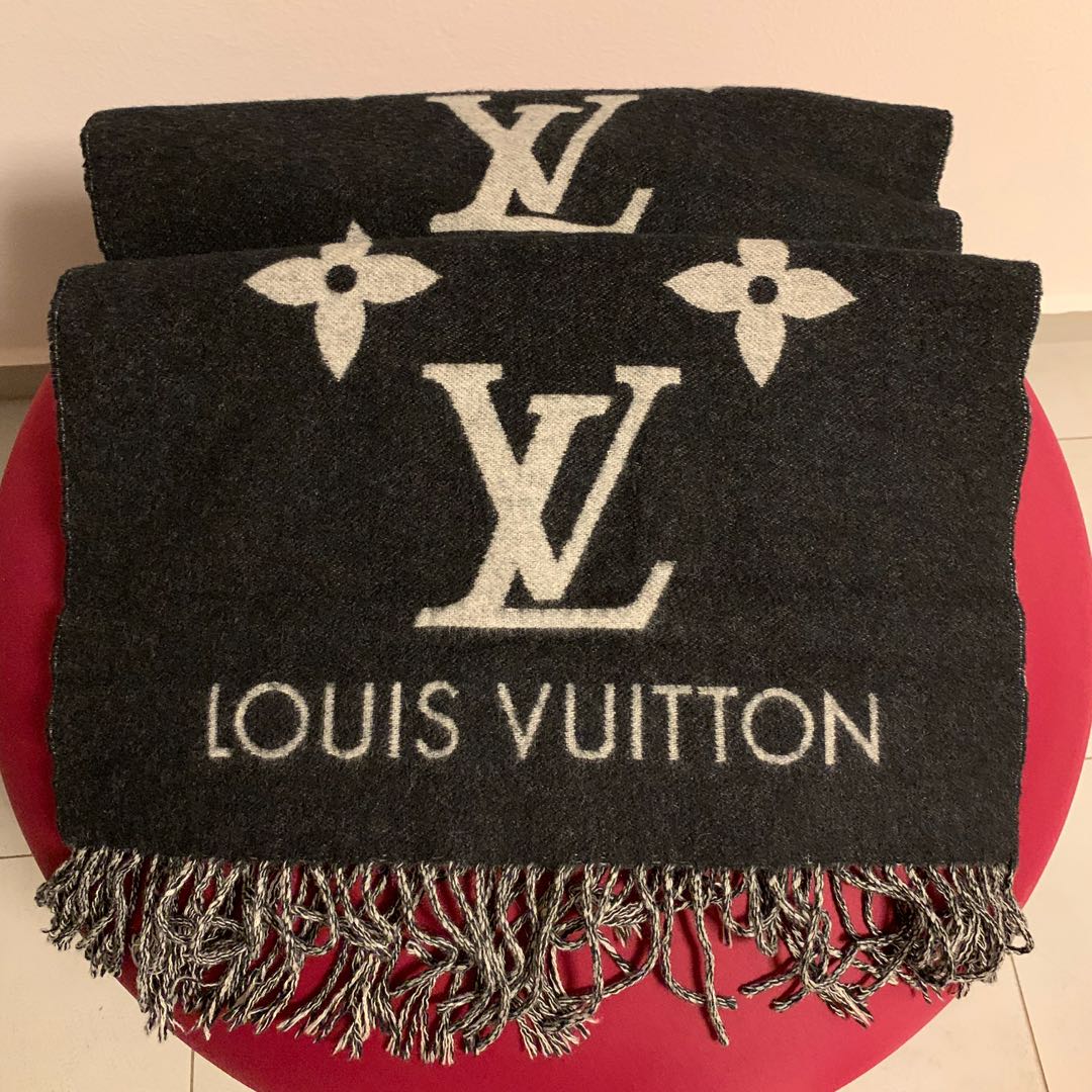 LV Reykjavik Gris cashmere scarf, Luxury, Accessories on Carousell