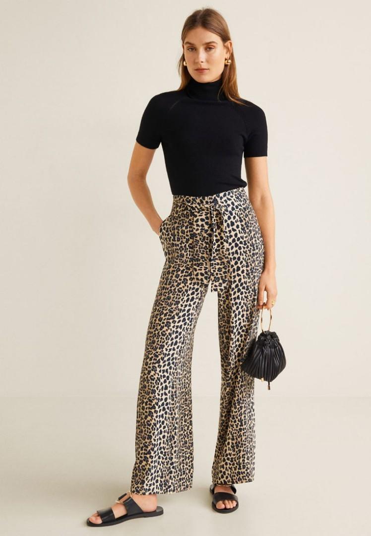 mango flowy printed trousers