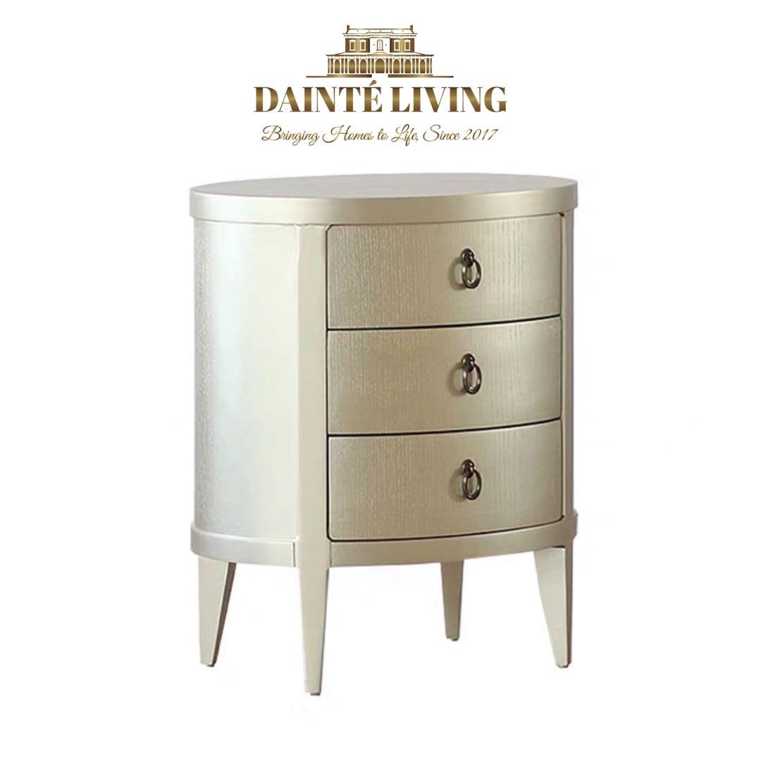 Merida Round Nightstand Bedside Cabinet Drawers Furniture Home Living Furniture Tables Sets On Carousell