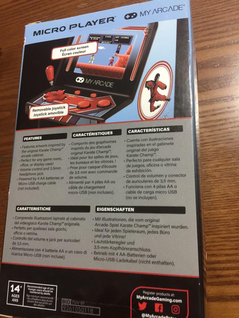 Micro player retro arcade game Karate Champ & Bad Dudes, Video Gaming