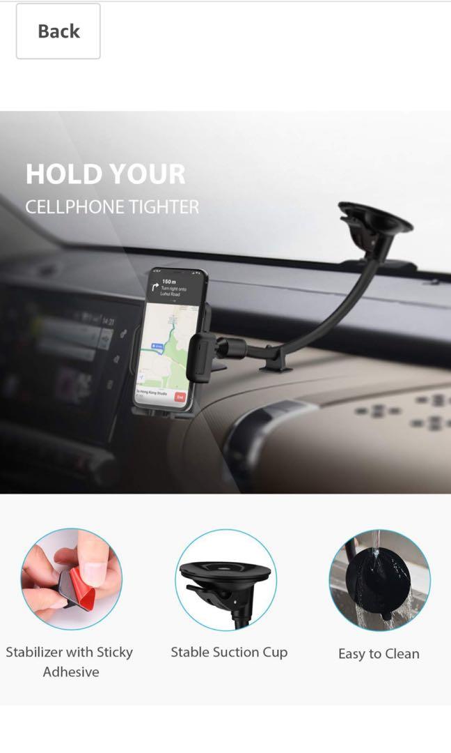 Mpow grip flex windshield car mount, Mobile Phones & Gadgets, Mobile &  Gadget Accessories, Mounts & Holders on Carousell