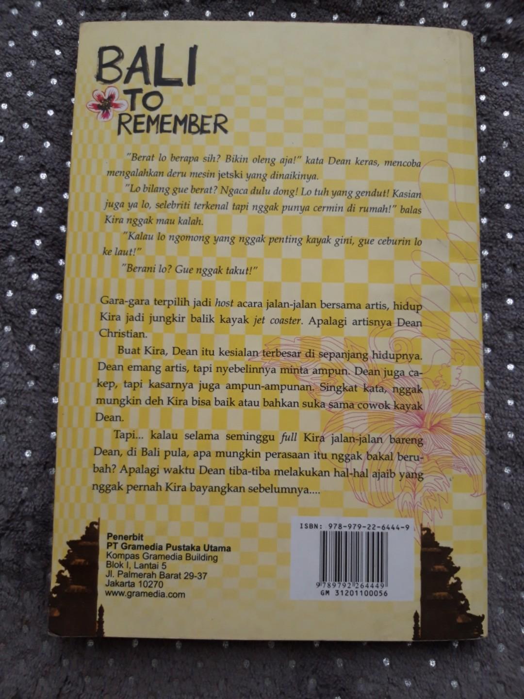 Novel Teenlit Bali To Remember Books Amp Stationery Books On