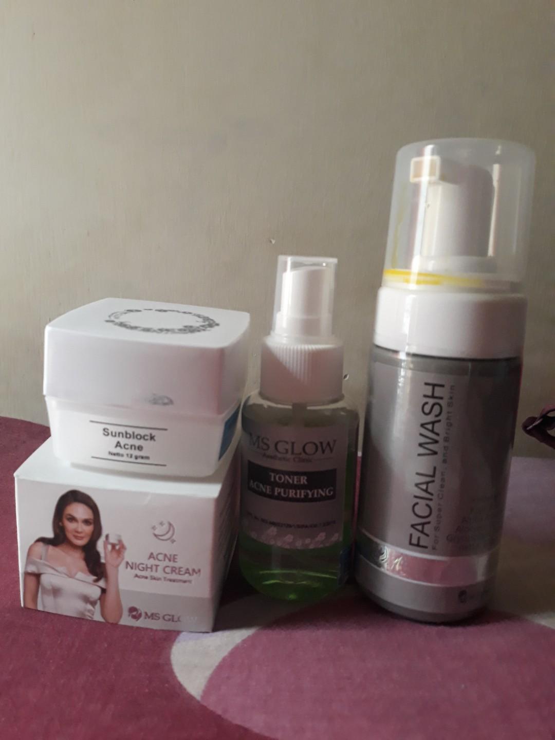 Paket Acne Ms Glow Kesehatan Kecantikan Kulit Sabun Tubuh Di Carousell