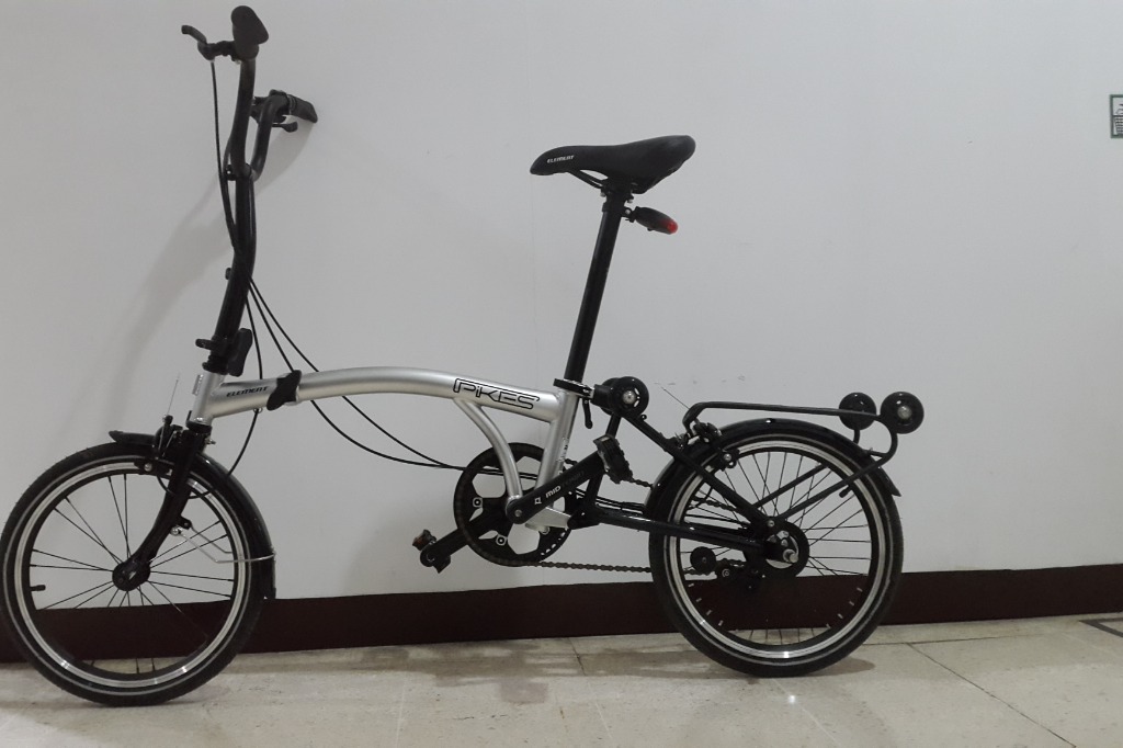 Sepeda Lipat Folding Bike Trifold Element Pikes 8 Speed Black