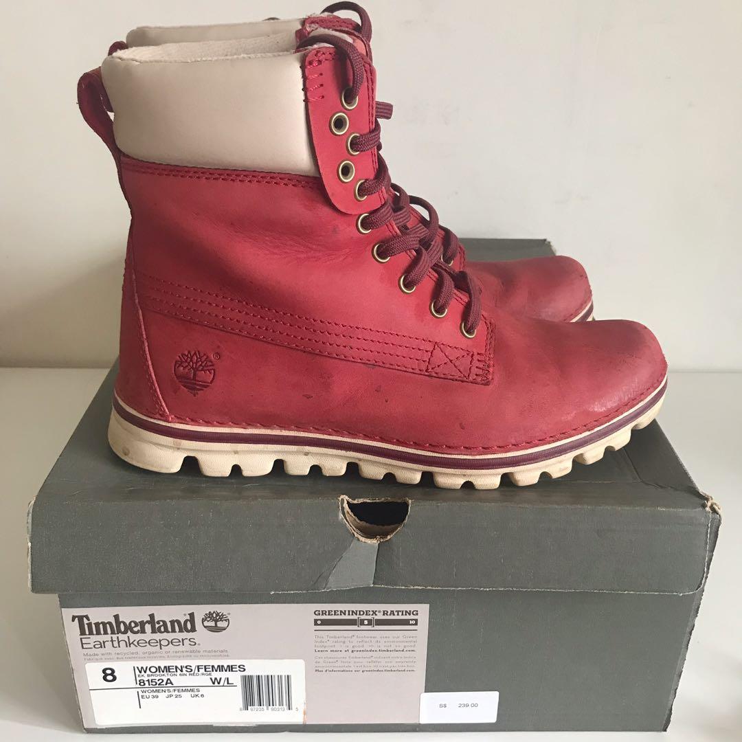All red timberlands womens discount