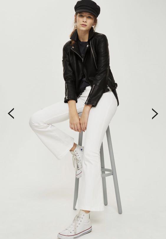 Topshop White Flared Jamie Jeans, Women 