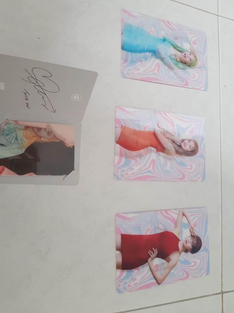 TWICE clearance sale (Category: K-Wave) located in Singapore. Submitted by sethleeyh (Listing ID 249884423, Image 1). Description: TWICE FANCY lenticular photocatds CHEER UP Page2 sana lenticular photocard Check my other listings for further discounts SANA SOLD.
