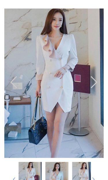 Pink and white blazer dress Clearance
