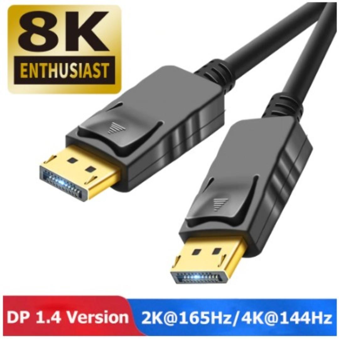4k 144hz Displayport Male To Displayport Male Cable For Monitor Projector Laptop Pc Electronics Others On Carousell