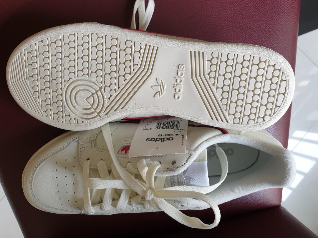 Adidas originals continental 8's sneakers in off white and red top