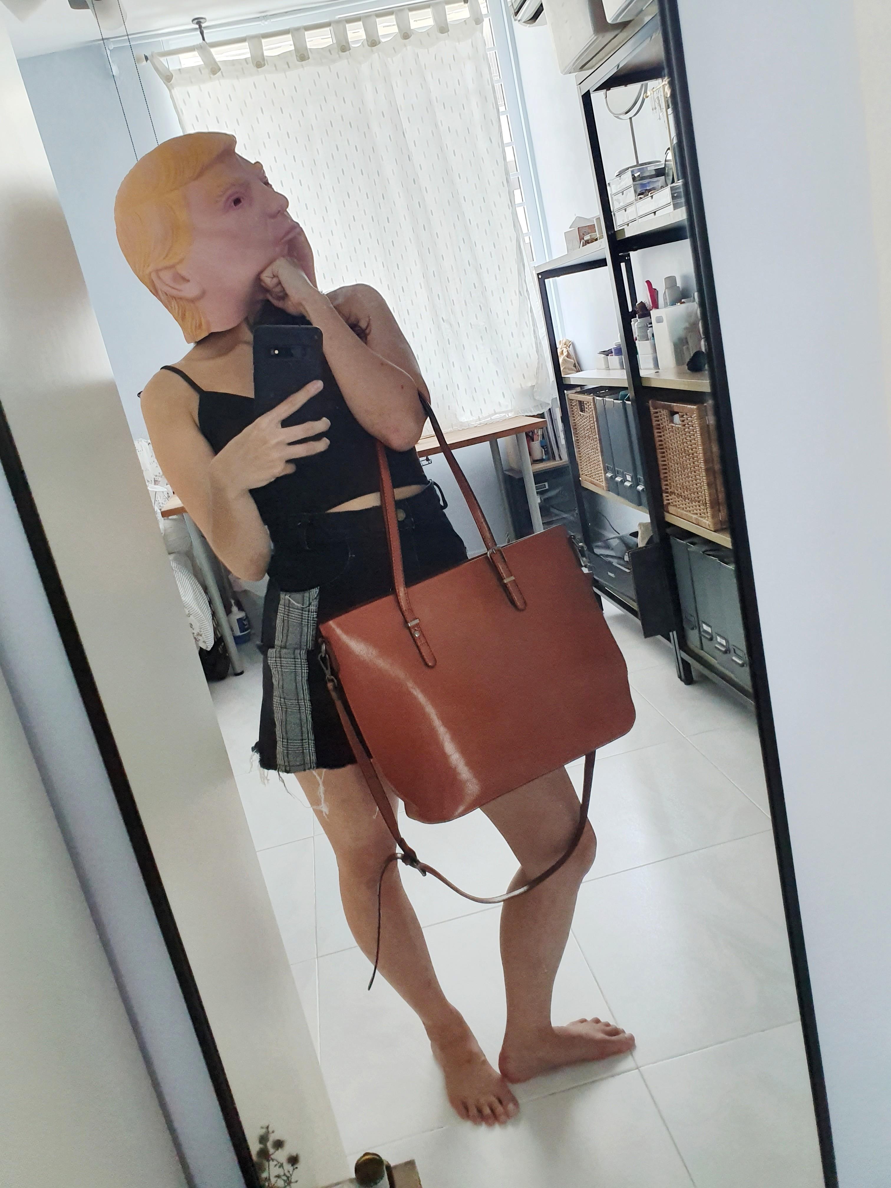 AUTHENTIC WEEKEND EDIT COGNAC Leather Tote Shoulder bag Women s Fashion Bags Wallets Shoulder Bags on Carousell