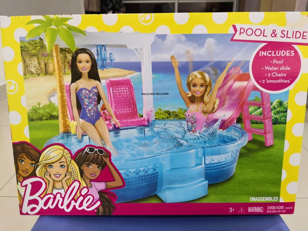 barbie pool and slide