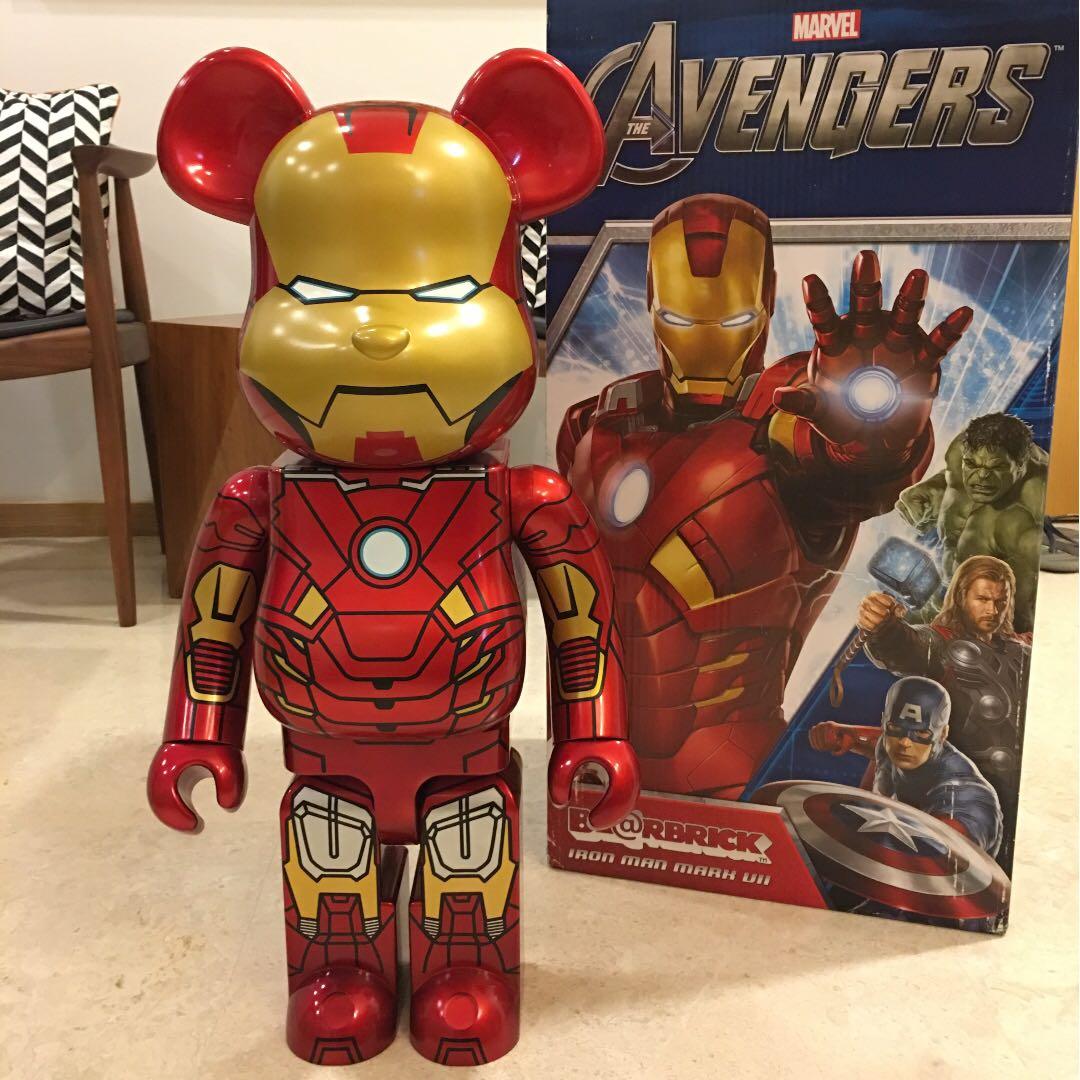 Bearbrick 1000% Ironman Mark VII Avengers, Hobbies & Toys, Toys 