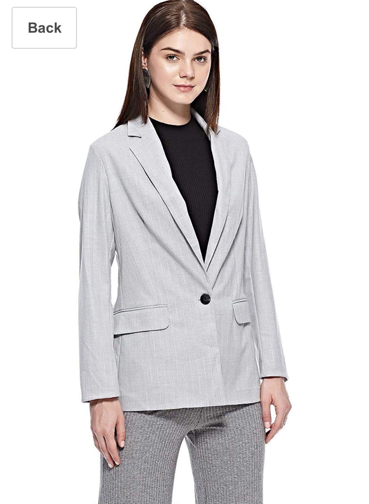 Grey fitted blazer clearance