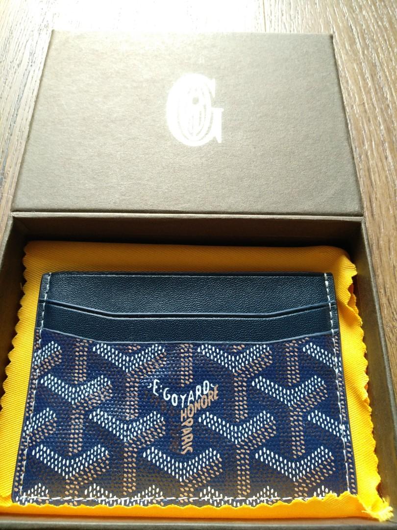 Goyard Navy Blue Goyardine Saint Sulpice Card Holder with Heart Leather  ref.939654 - Joli Closet