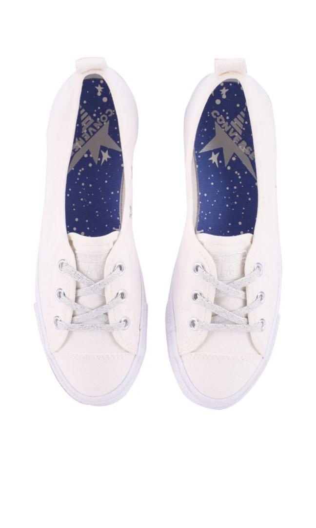 white ballet sneakers