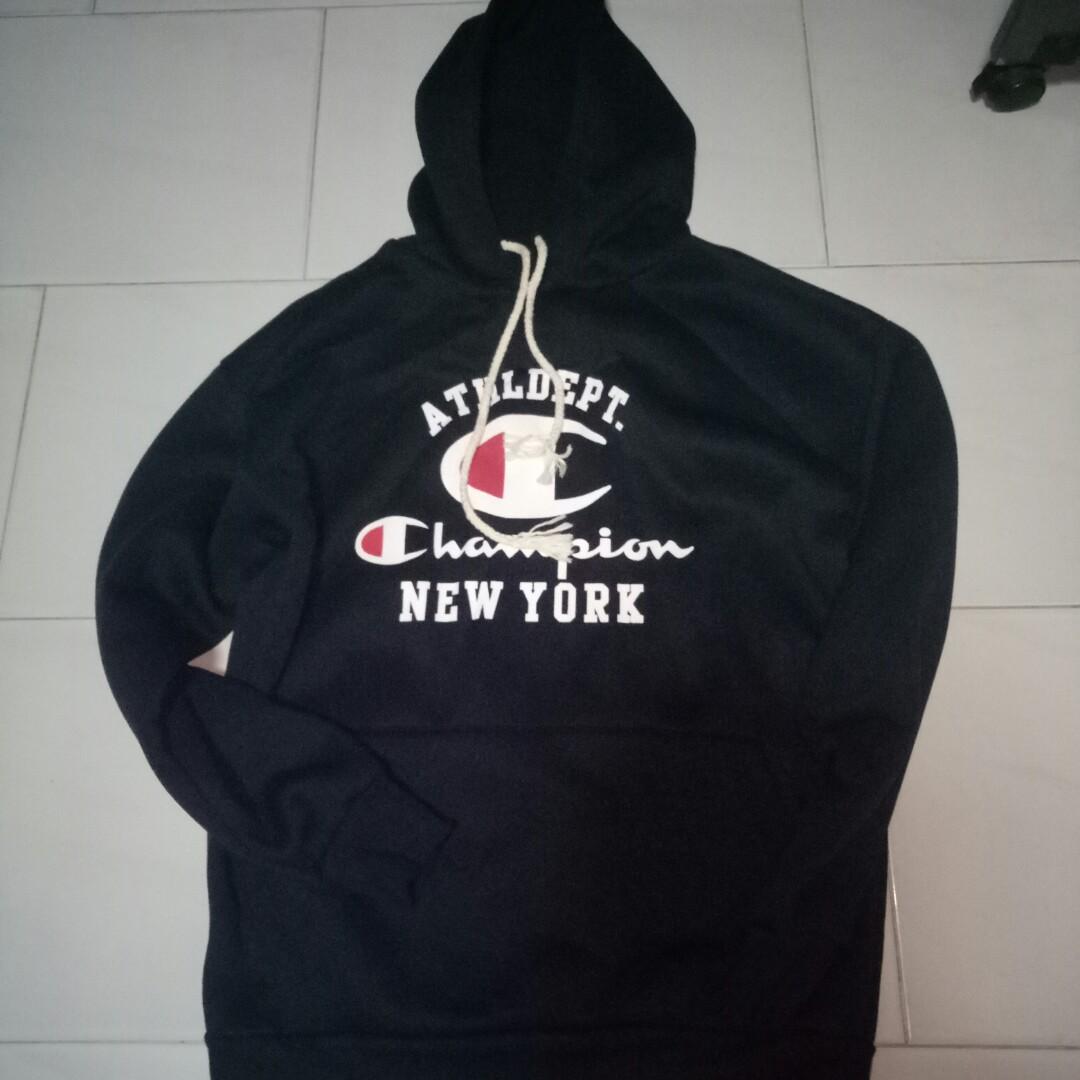 dark blue champion hoodie women's