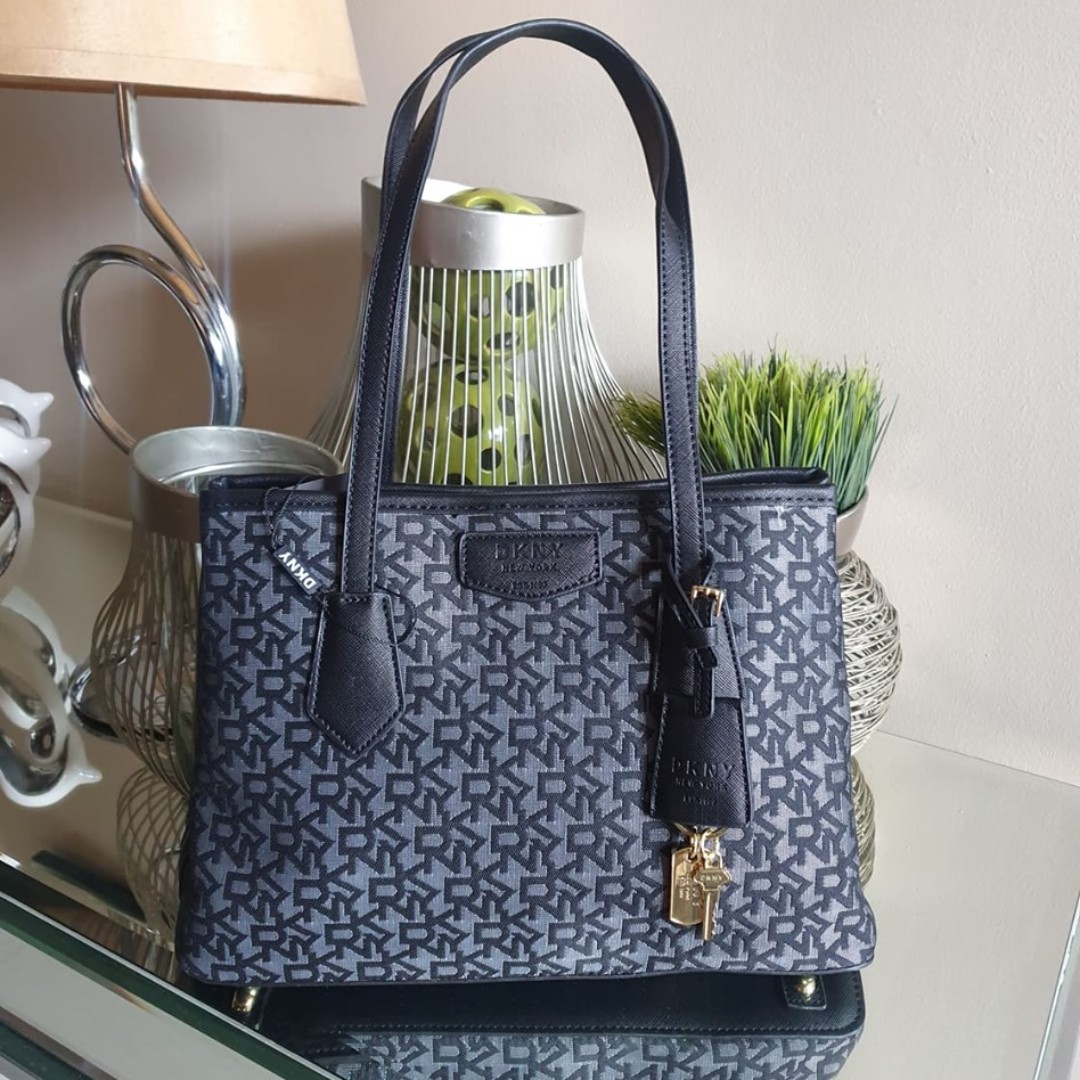 DKNY Ava Logo Whitney Work Tote Bag Black, Women's Fashion, Bags