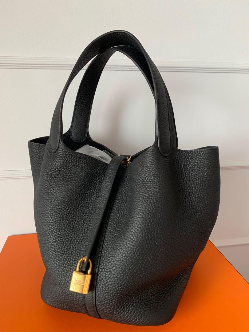 Hermes Picotin 22 - Black with ghw 