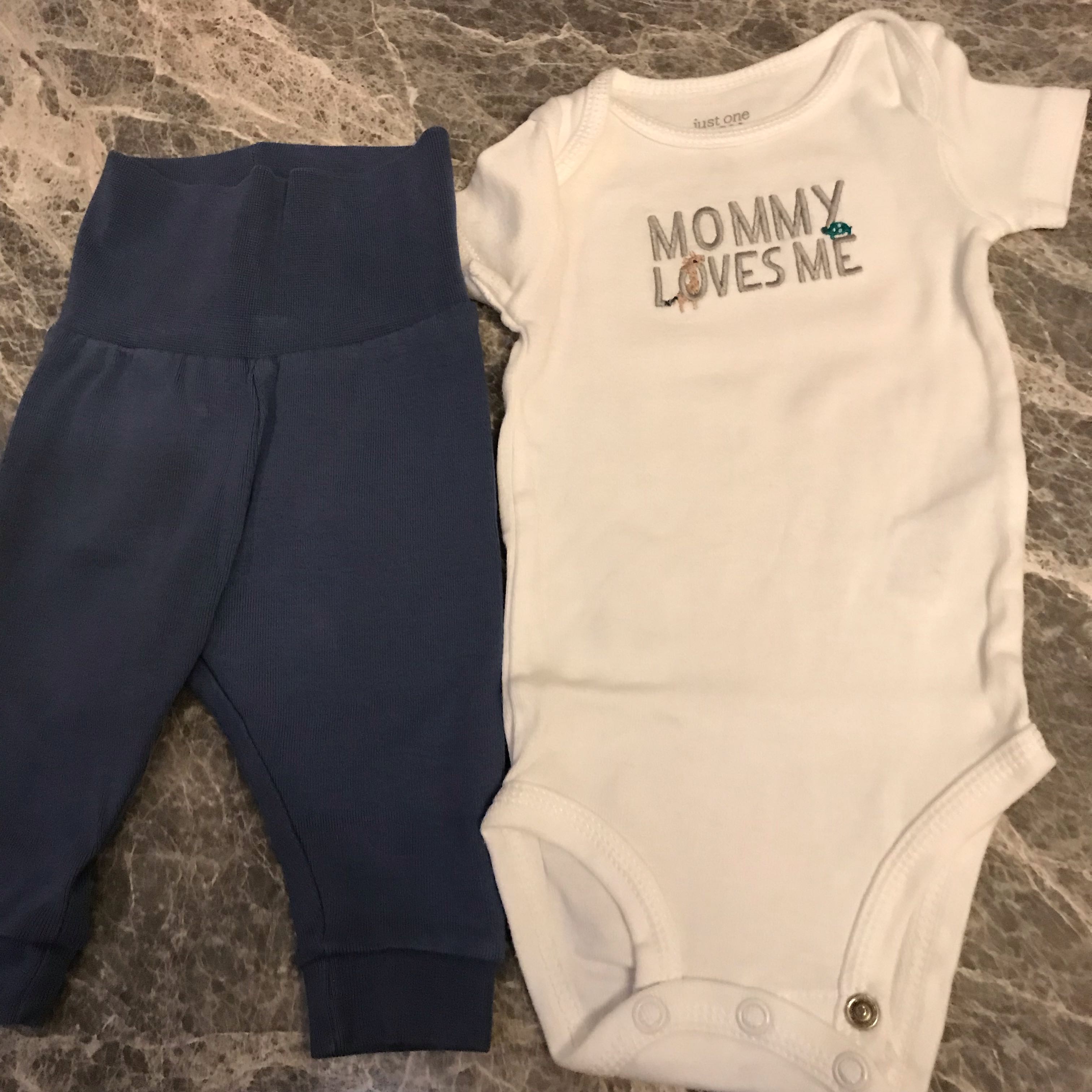 H&M pants and onesie set newborn, Babies & Kids, Babies & Kids Fashion