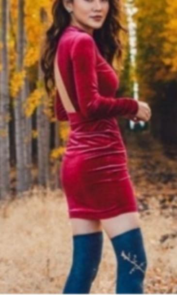 h&m red short dress