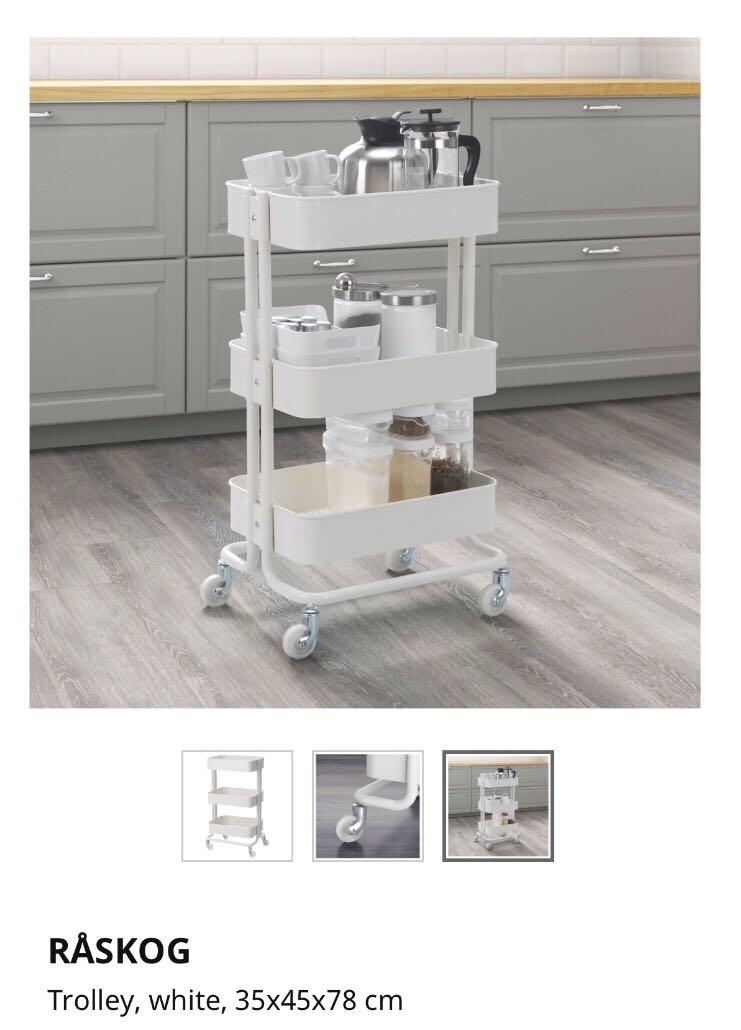Ikea Raskog Trolley White 35x45x78cm Home Furniture Others On Carousell