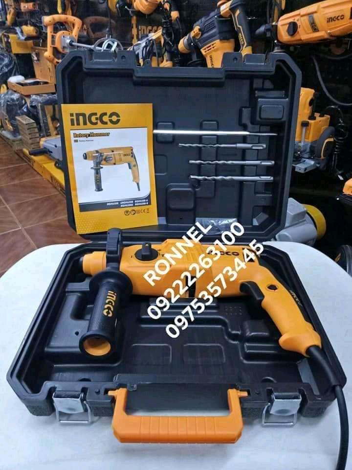 ING - CO Power tools (Category: Construction Tools & Equipment) located in Valenzuela. Submitted by ronnelpowertools (Listing ID 250159695, Image 1). Description: ( h5 ) Price - 3,550 ING - CO Power tools Voltage: 220 - 240V 50/60Hz Input power: 650w Speed: 0 - 1500rpm Impact rate: 0 - 5500bpm, impact energy: 1.7 Max drilling capacity: concrete: 22mm Steel:10mm, Wood:25mm SDS plus chuck system With 3 SDS - PLUS drills.