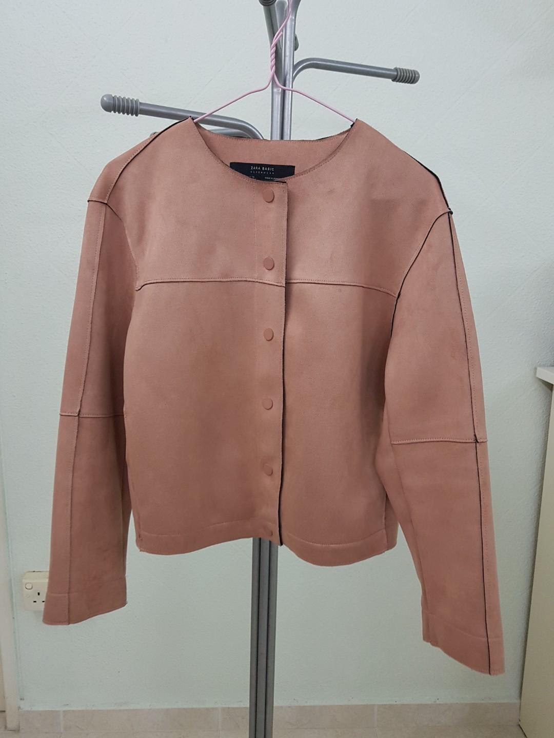 zara women's faux suede jacket