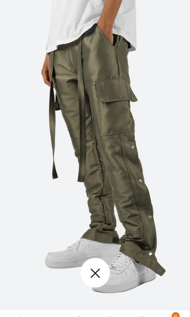MNML Snap Zipper Cargo Pants in Olive, Men's Fashion, Bottoms 