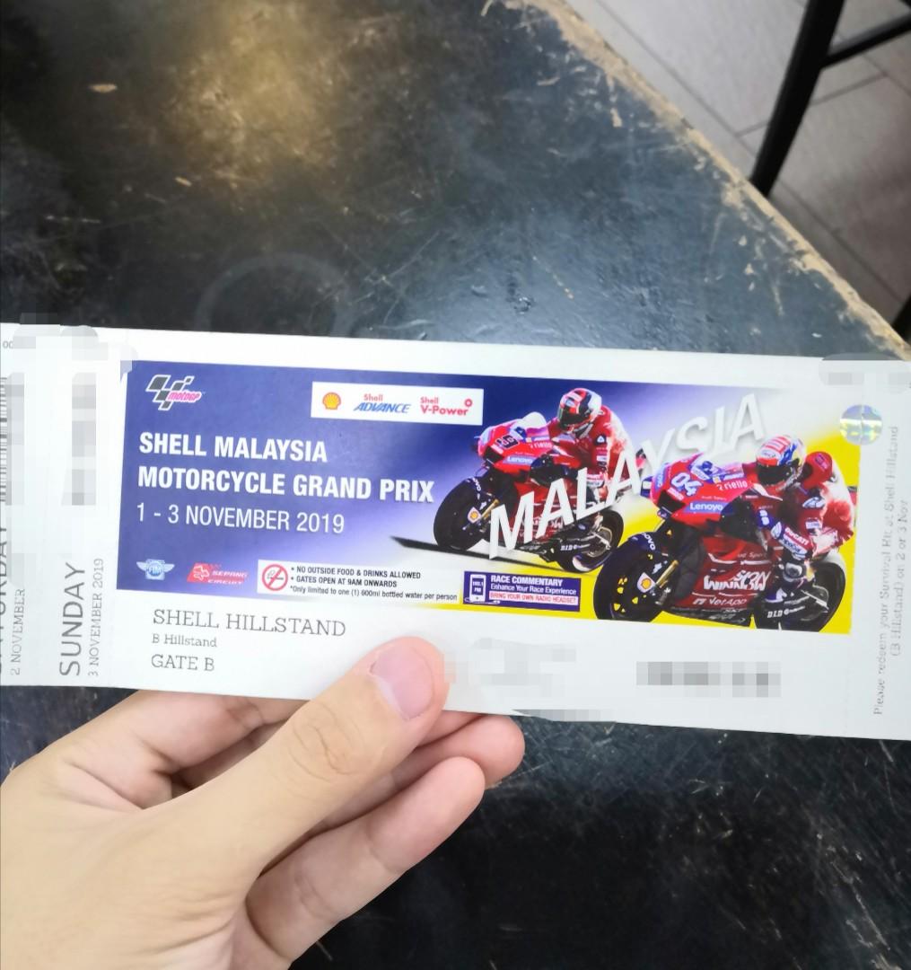 Motogp Ticket 2 3 Nov 2019 100 Authentic Hill Stand Gate B Located At 13th 14th Corner Lap Tickets Vouchers Event Tickets On Carousell