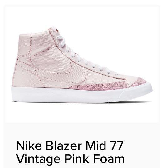 nike blazer mid 77 vintage pink foam