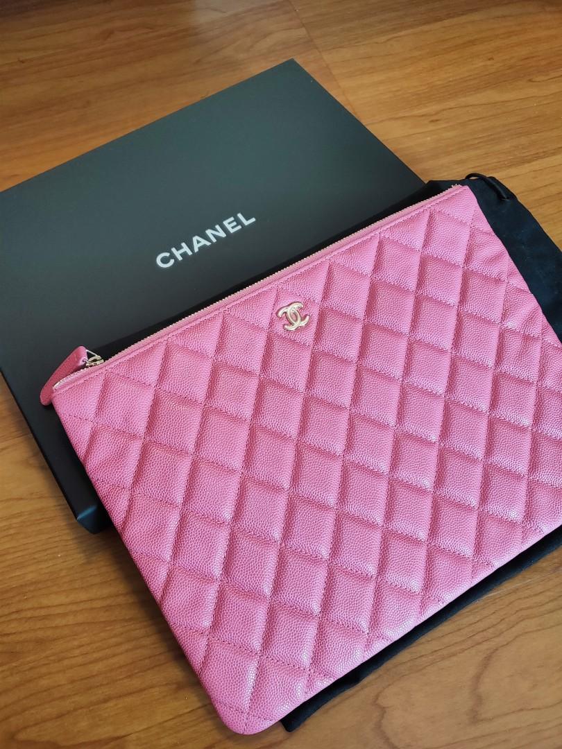 Pink chanel classic medium clutch ocase pouch, Luxury, Bags & Wallets on  Carousell